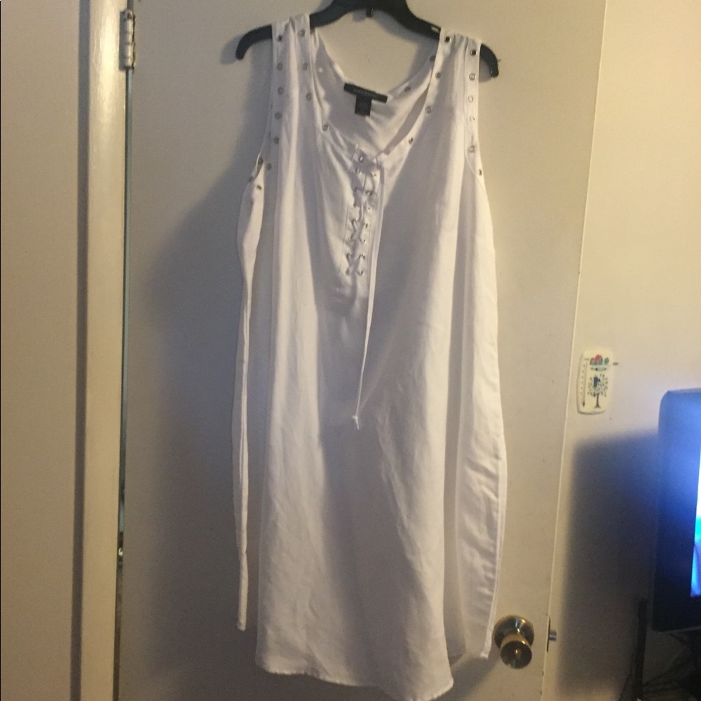 White linen summer dress